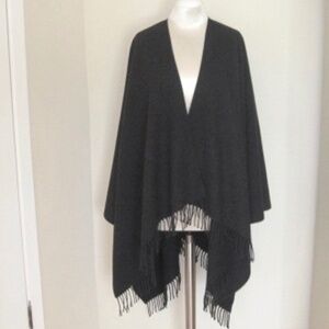 Holt Renfrew Wool Blend Cape With Fringe